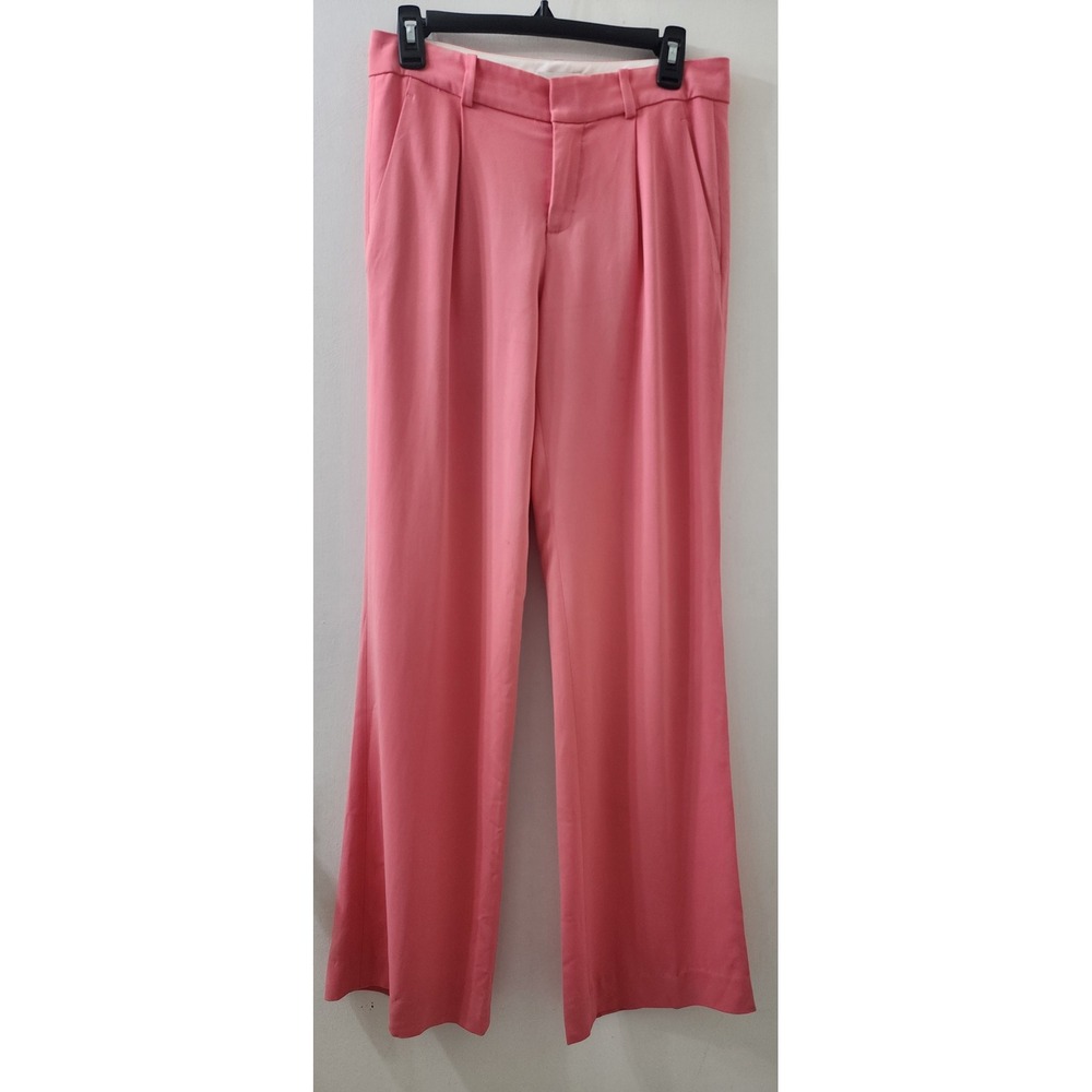 A.L.C. Pink Pleated Wide Leg Trousers High Rise Dress Pants Size 2